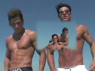 Two Naked Muscle Hunks Jerking Off On The Boat